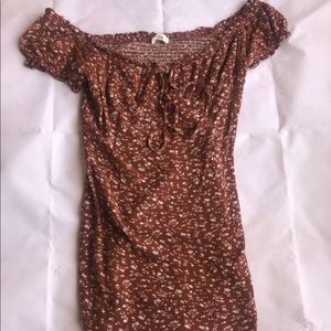 Burgundy Floral Dress worn once size S